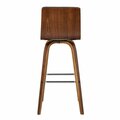 Seatsolutions 35 x 17 x 20 in. 26 in. Vienna Counter Height Barstool, Walnut Wood with Grey Faux Leather SE2522288